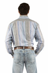 Scully Leather Paisley jacquard stripe Mens Shirt