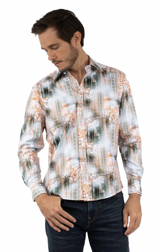 Scully Leather Floral aztec print shirt