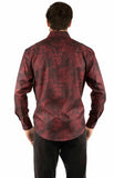 Scully Leather 85% Tencel 15% Rayon Red Print Dress Shirt - Scully Leather - Flyclothing LLC
