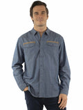 Western Scully 100% cotton Indigo Signature shirt - Scully Leather