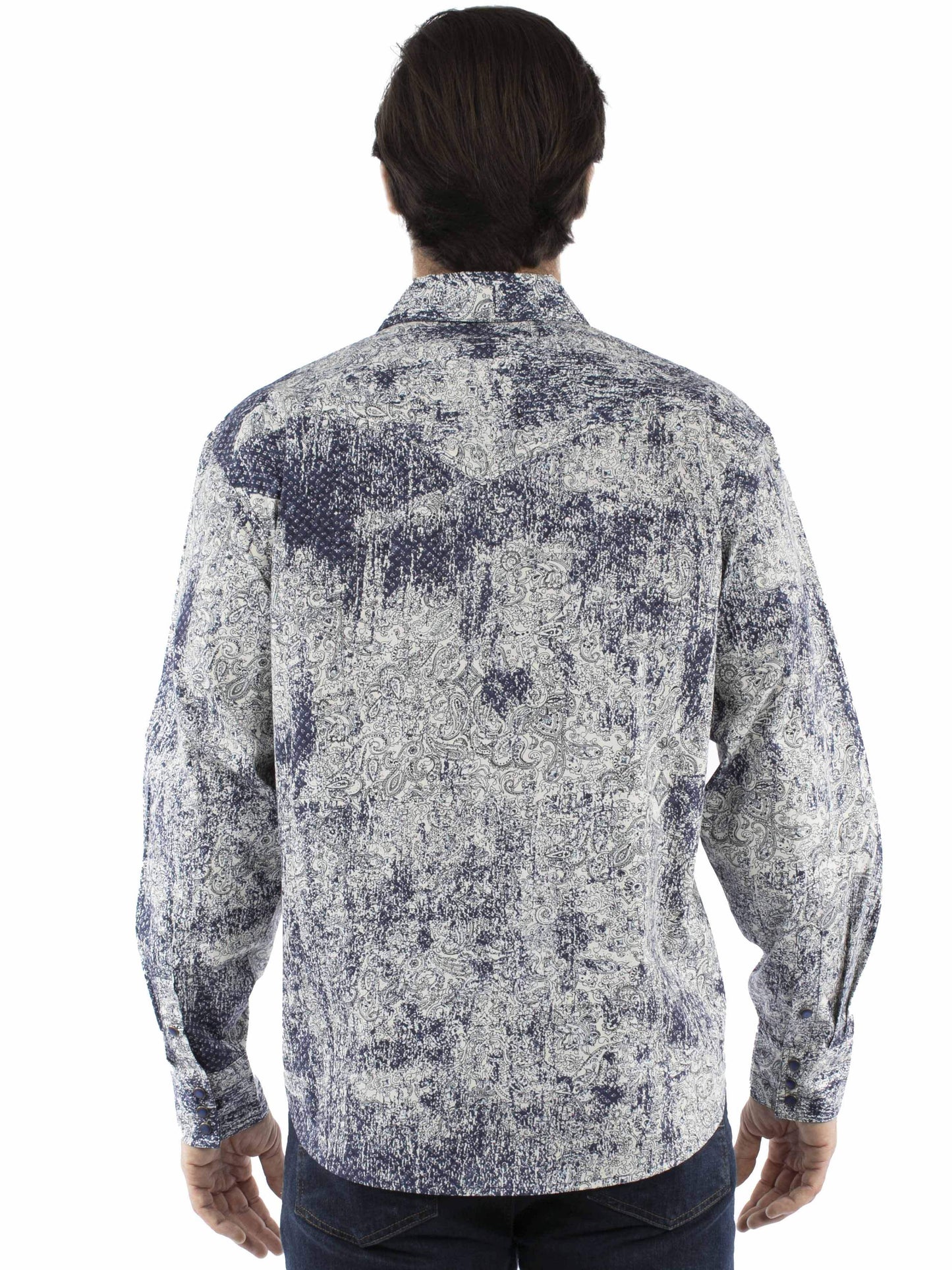 Western Scully 100% cotton Blue Signature shirt - Scully Leather - Flyclothing LLC