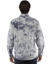 Western Scully 100% cotton Blue Signature shirt - Scully Leather - Flyclothing LLC