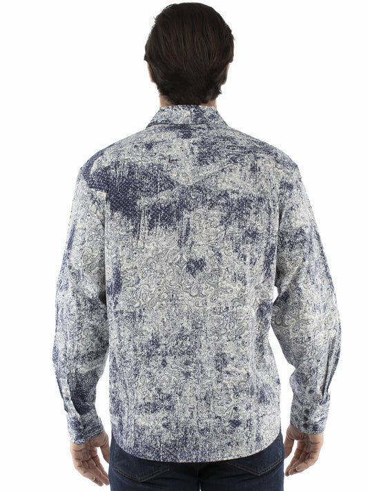 Western Scully 100% cotton Blue Signature shirt
