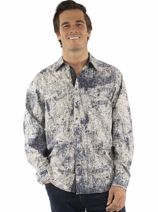 Western Scully 100% cotton Blue Signature shirt