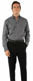 Western Scully 70% cotton 27% nylon 3% spandex Black Plaid dress shirt - Scully Leather