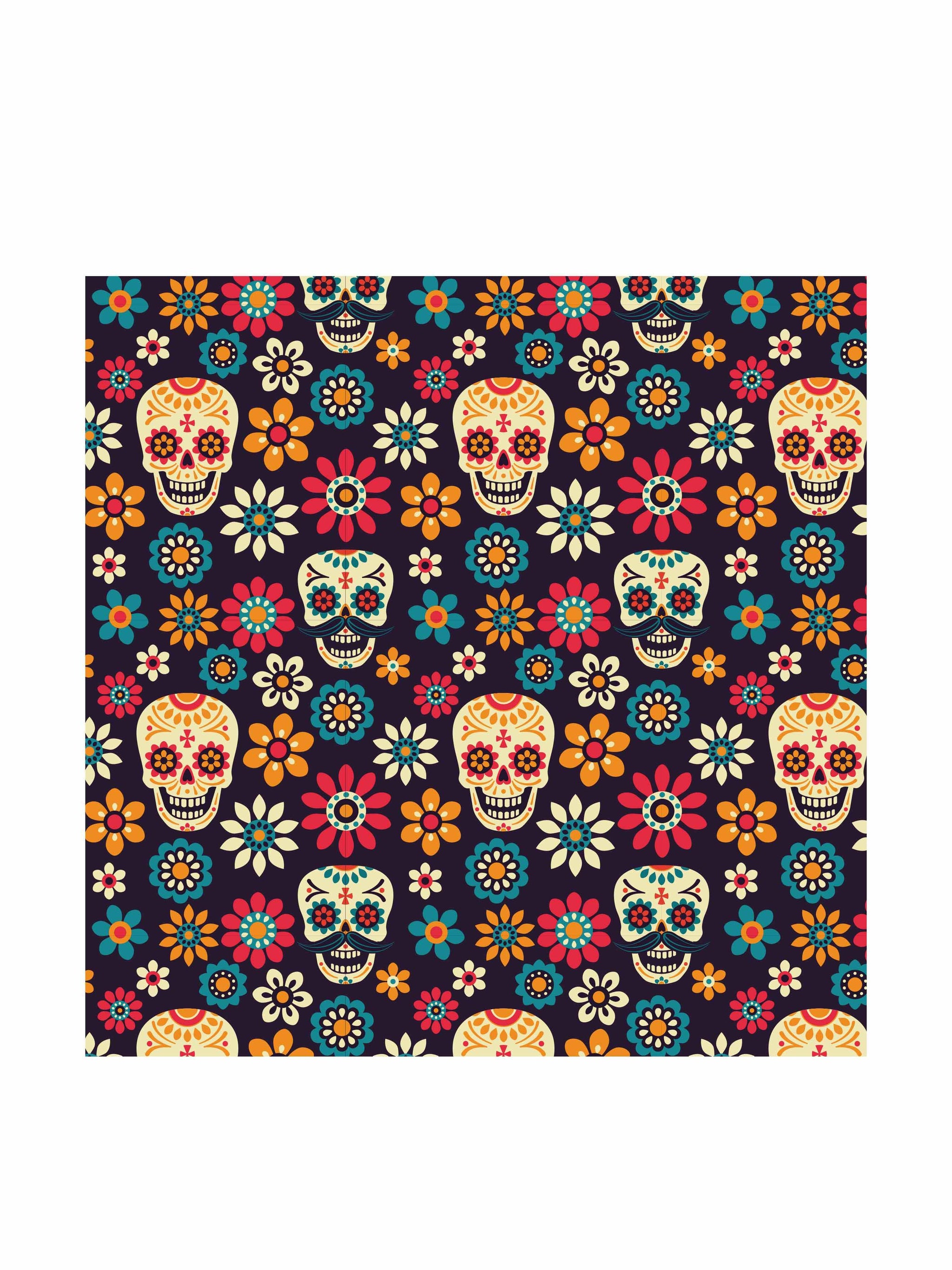 Western Scully 96% polyester 4% spandex Black Sugar skull cluster - Scully Leather - Flyclothing LLC