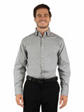 Western Scully 96% polyester 4% spandex Grey Steer skulLong Sleeve cluster
