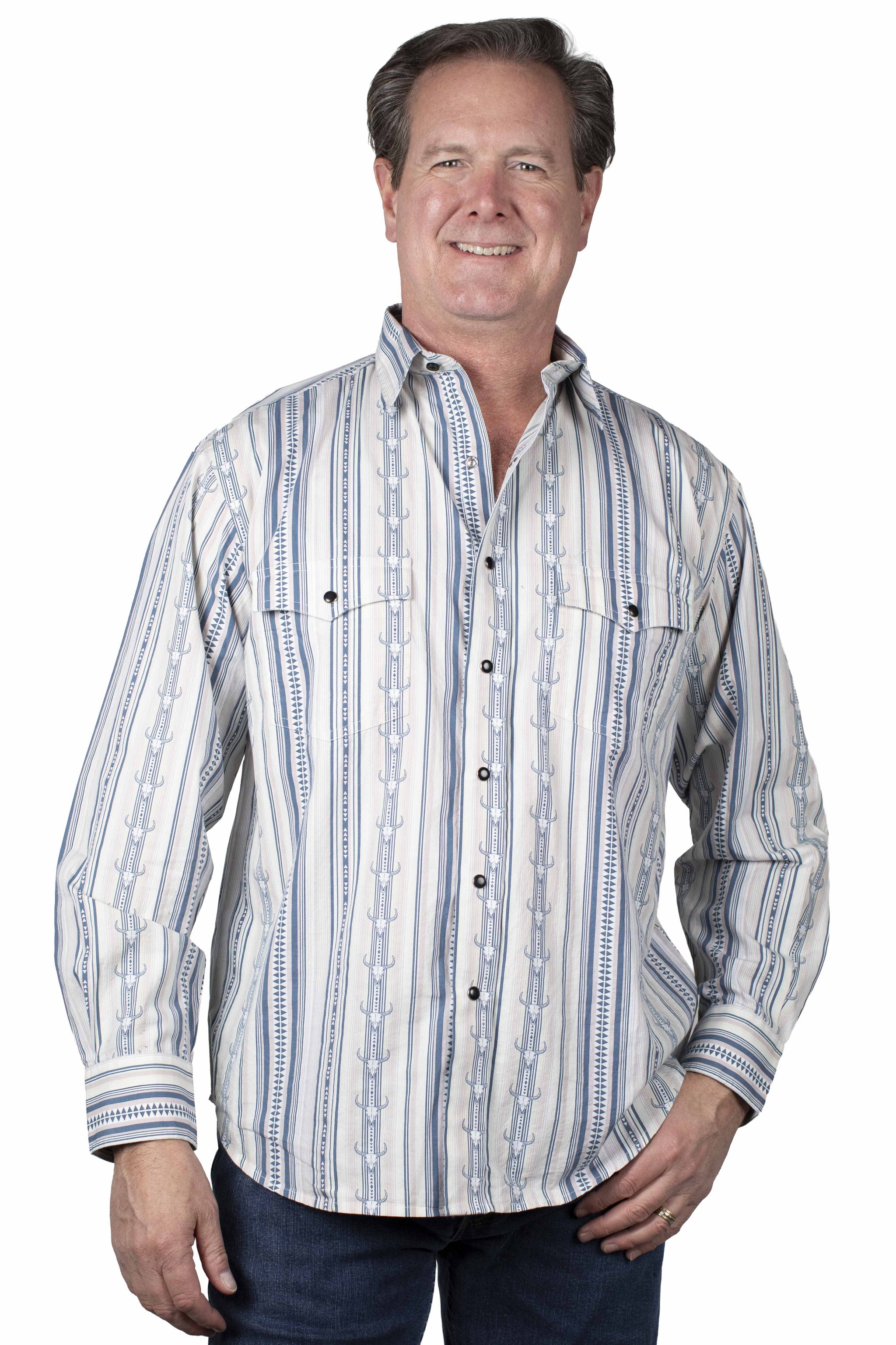 Scully Leather Multi Stripe Longhorn Shirt - PS-394-MUL - Scully Leather - Flyclothing LLC