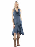 Scully Dark Blue Halter Dress Peruvian Cotton - Scully Leather