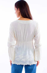 Scully Leather Vanilla Plunging Neck Line W/Bell Sleeves - Scully Leather - Flyclothing LLC