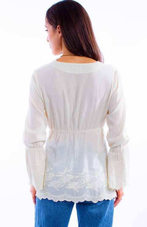 Scully Leather Vanilla Plunging Neck Line W/Bell Sleeves - Scully Leather - Flyclothing LLC