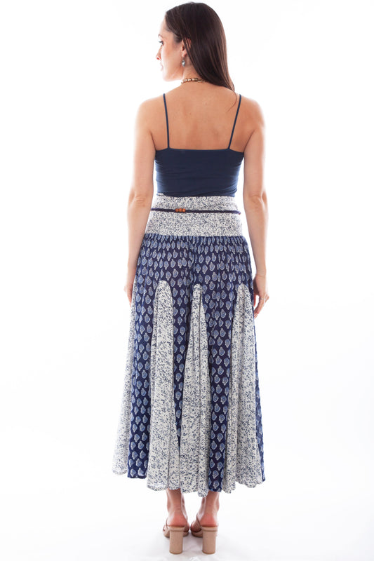 Scully Leather Cantina Multi Print Panel Skirt W/Rope Belt - Scully Leather