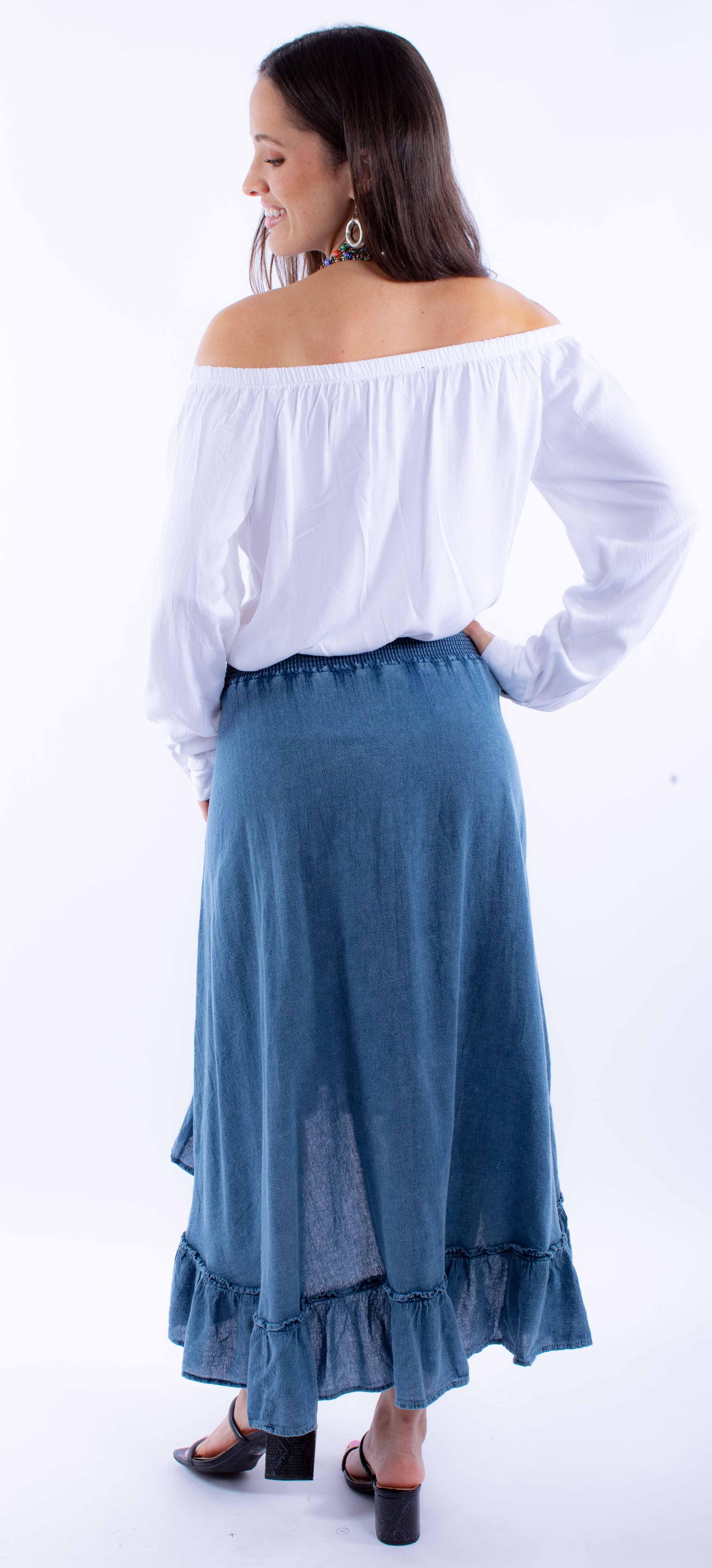 Scully Leather Cantina Hi/Lo Skirt With Ruffle Bottom - Scully Leather