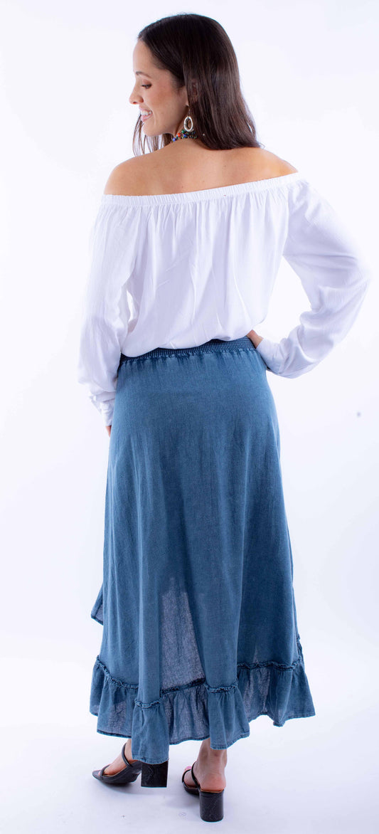 Scully Leather Cantina Hi/Lo Skirt With Ruffle Bottom - Scully Leather