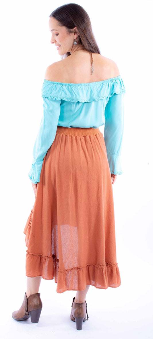 Scully Leather Cantina Hi/Lo Skirt With Ruffle Bottom - Scully Leather