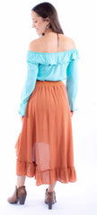 Scully Leather Cantina Hi/Lo Skirt With Ruffle Bottom - Scully Leather