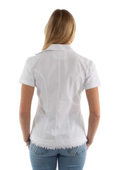 Cantina White Short Sleeve Embroidered Blouse