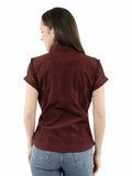 Cantina 100% cotton Burgundy Cap sleeve blouse - Scully Leather