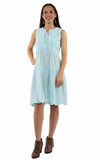 Cantina 100% cotton Aqua sky Sleeveless dress - Scully Leather