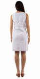 Cantina 100% cotton White Sleeveless dress w/pockets & emb - Scully Leather