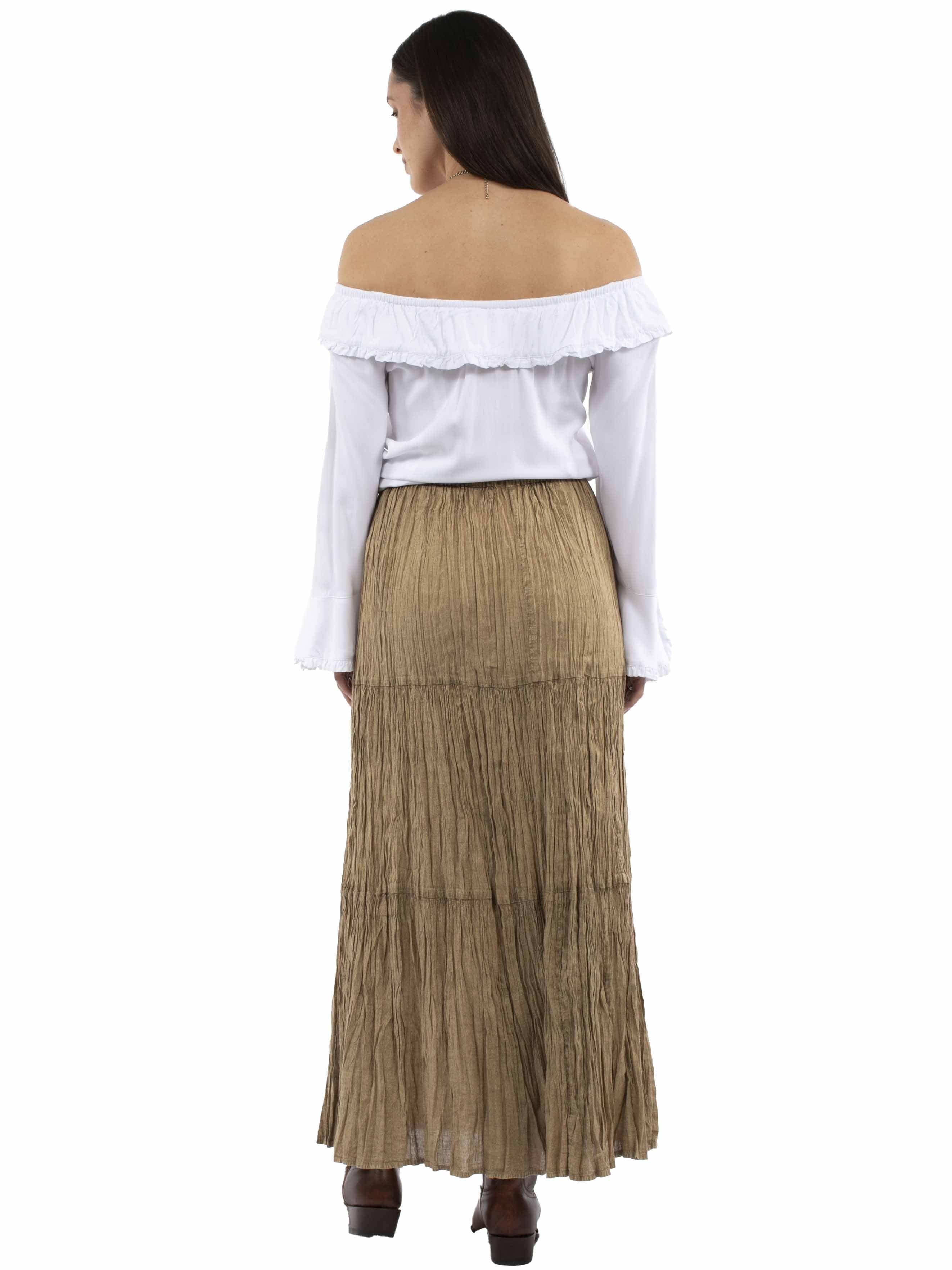 Cantina Khaki 100% cotton Tier broomstick skirt