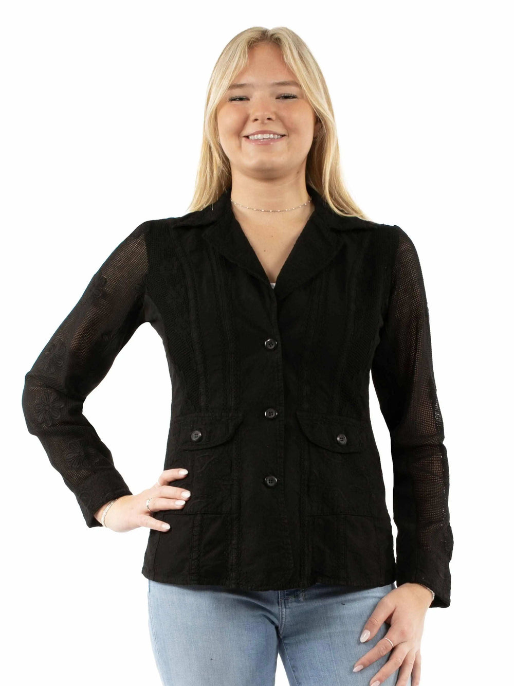 Cantina 100% cotton Black Cotton blazer - Scully Leather - Flyclothing LLC