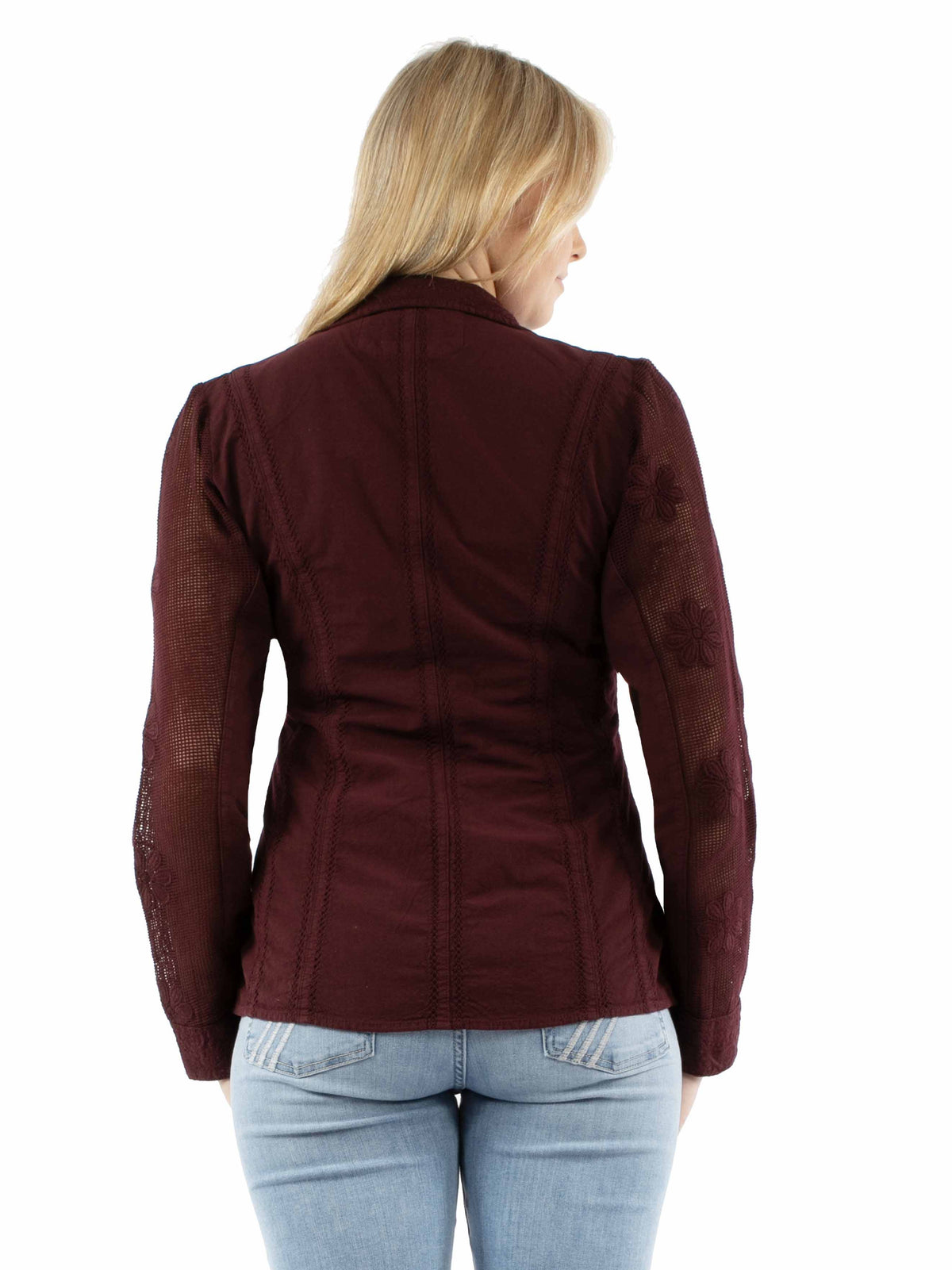 Scully Burgundy Cotton Blazer
