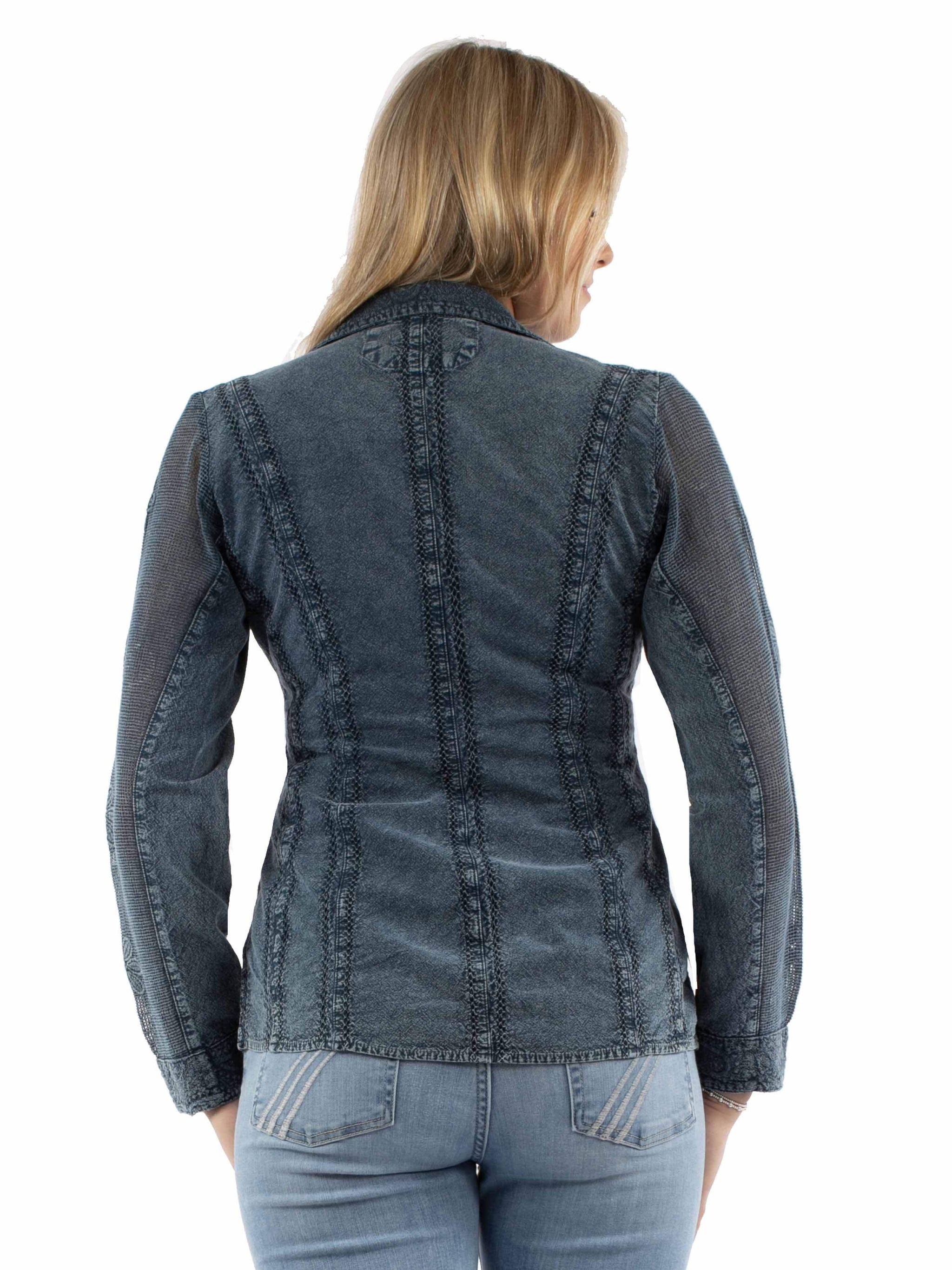 Cantina 100% cotton Dark blue Cotton blazer - Scully Leather - Flyclothing LLC