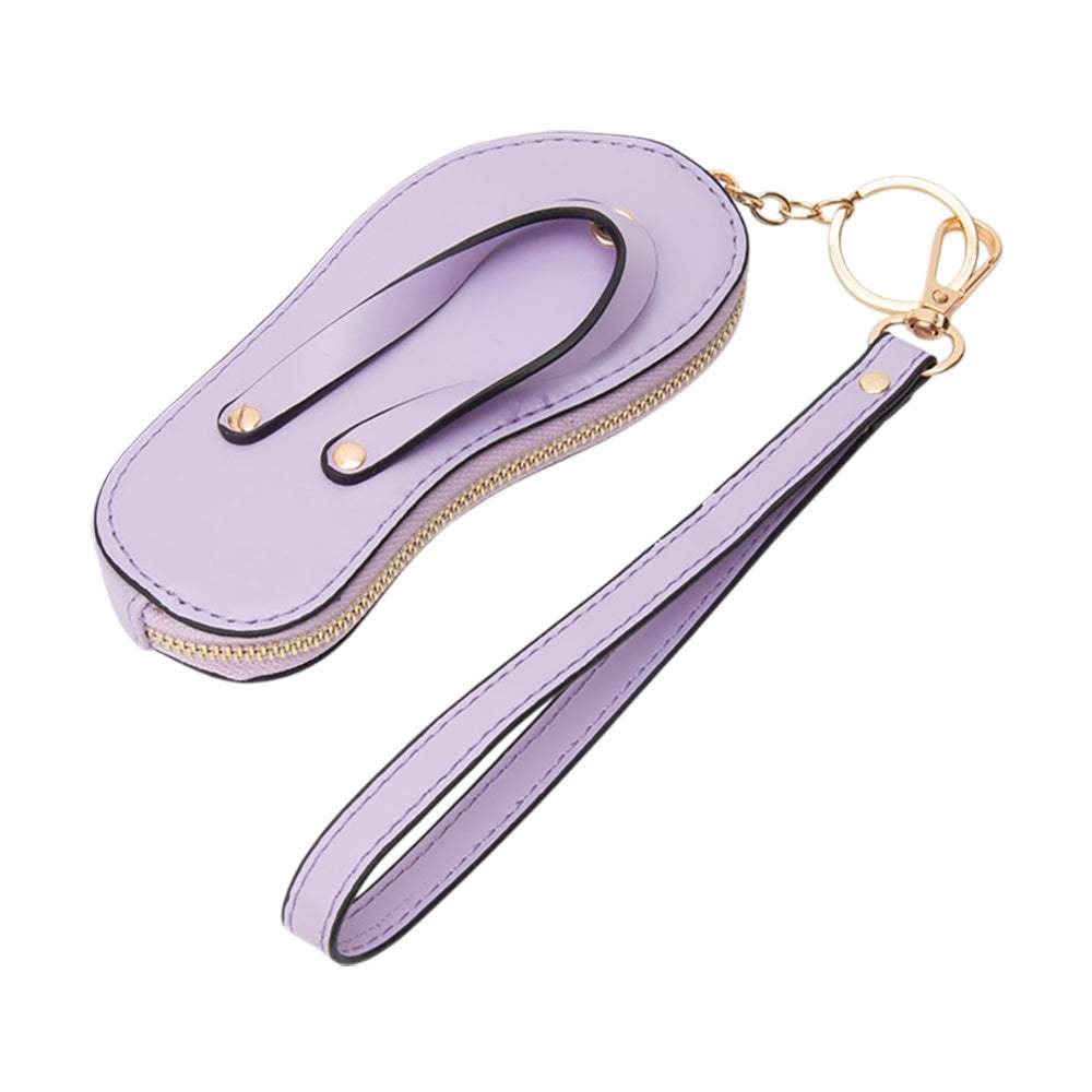 Faux Leather Flip-flop Mini Wristlet Bag Charm Coin Purse - Madeline Love - Flyclothing LLC