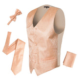 Ferrecci Mens PV50-7 Peach with Cream Back Vest Set - Ferrecci USA - Flyclothing LLC