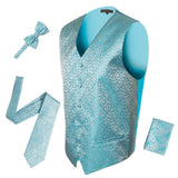 Ferrecci Mens PV50-6 Turquoise with Turquoise Back Vest Set - Ferrecci USA - Flyclothing LLC