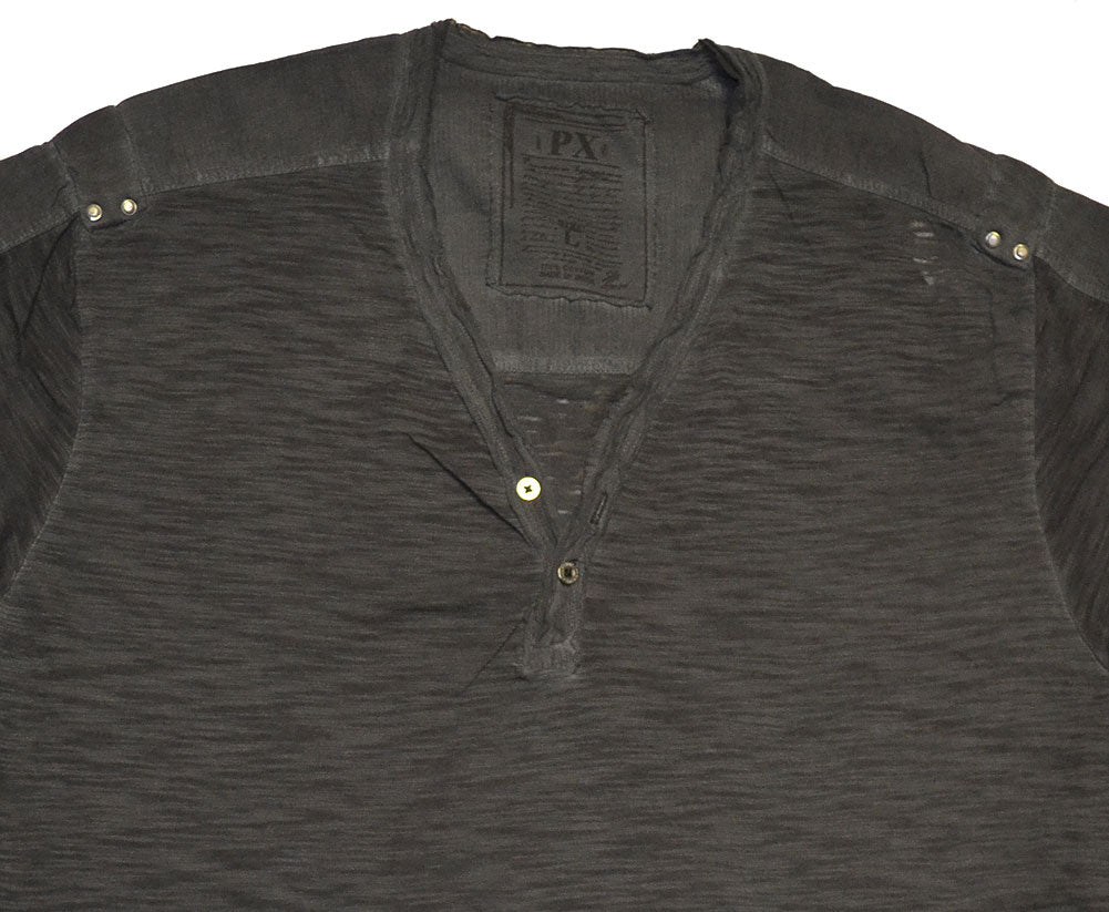 PX Clothing Two Button Slub Henley Shirt - PX Clothing - Flyclothing LLC