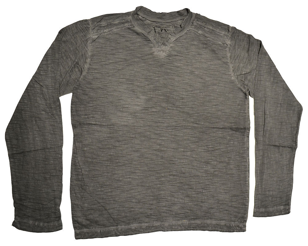 PX Clothing Long Sleeve Slub Henley Shirt - PX Clothing - Flyclothing LLC