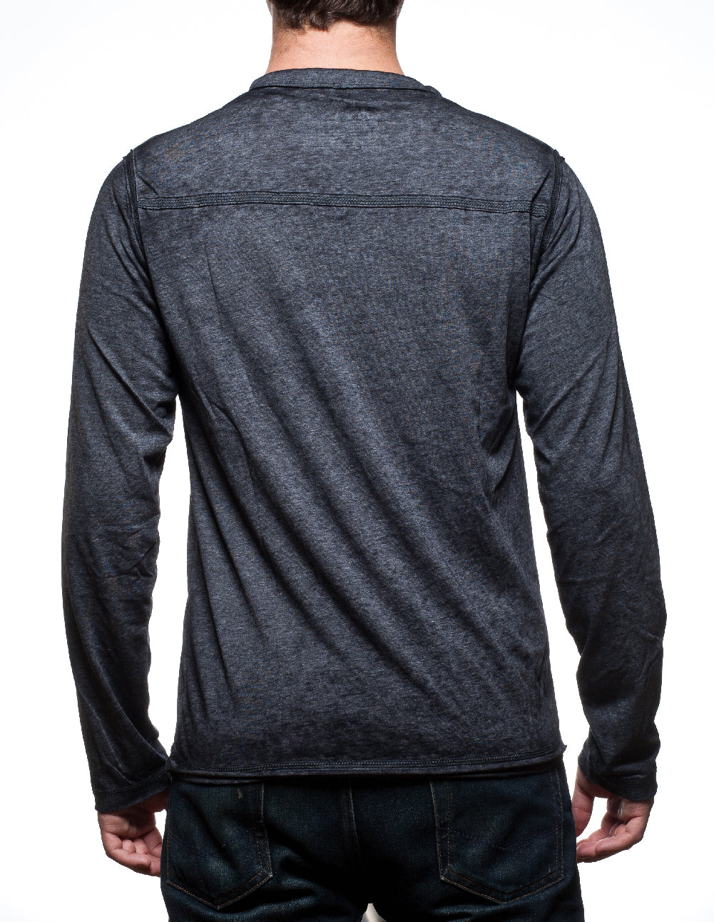 PX Clothing 3-Button V-Neck Henley (Black)