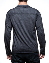 PX Clothing 3-Button V-Neck Henley (Black)