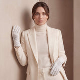 PZ01G (white) – Unlined Italian lambskin embroidered dress gloves