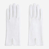 PZ01P (white) - Unlined embroidered Italian lambskin leather gloves - Leather Gloves Online - Flyclothing LLC
