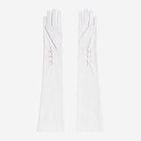 PZ01W14G (white) - Unlined Italian lambskin 16-button opera gloves with embroidery
