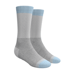 The Pacific Blue | Blue Grey Tri Color Block Heel Hammock™ Crew Socks 3 Pack - Shinesty