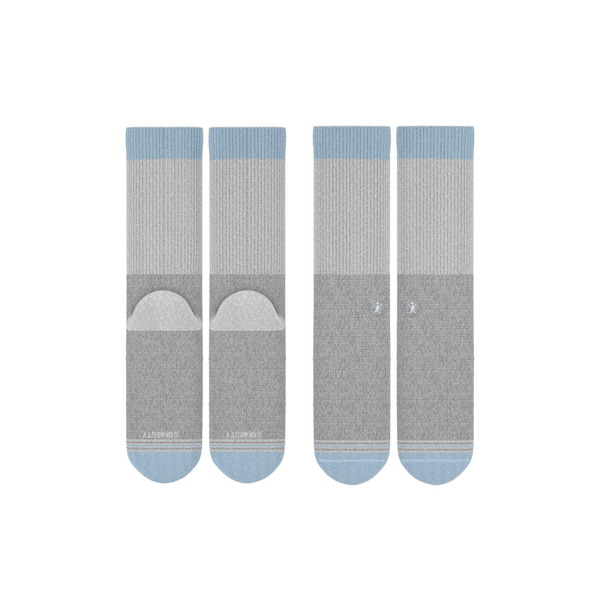 The Pacific Blue | Blue Grey Tri Color Block Heel Hammock™ Crew Socks 3 Pack - Shinesty