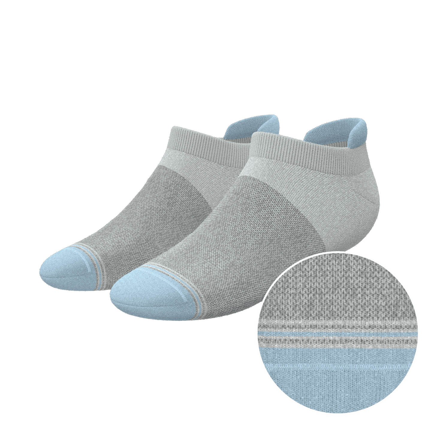 The Pacific Blue | Tri Color Block Heel Hammock™ Ankle Socks