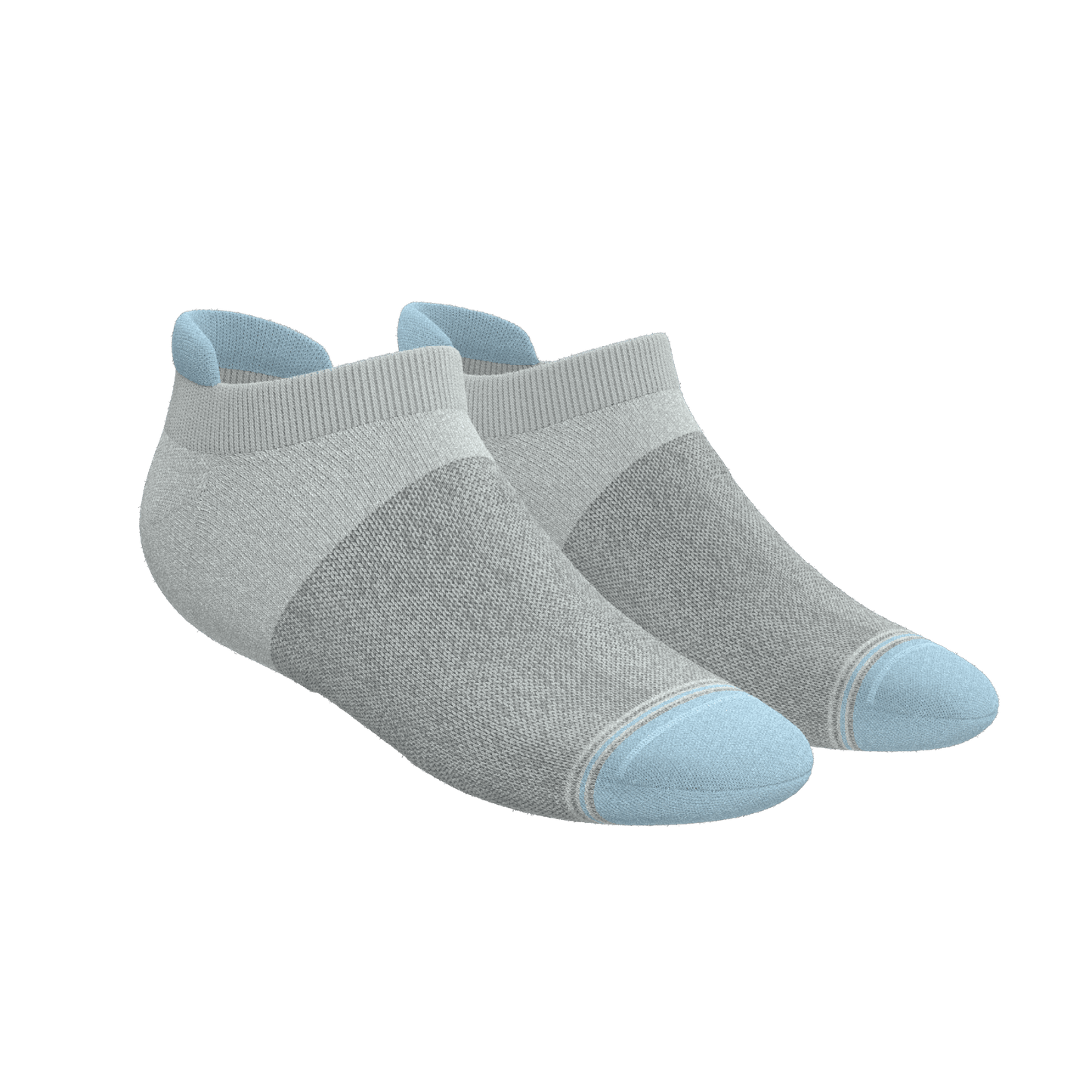 The Pacific Blue | Tri Color Block Heel Hammock™ Ankle Socks