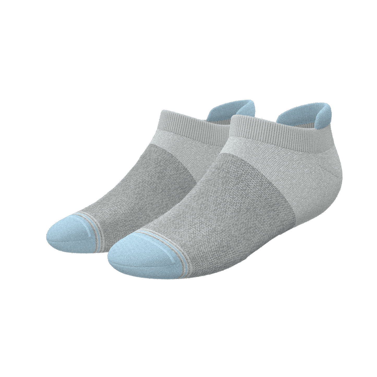 The Pacific Blue | Tri Color Block Heel Hammock™ Ankle Socks