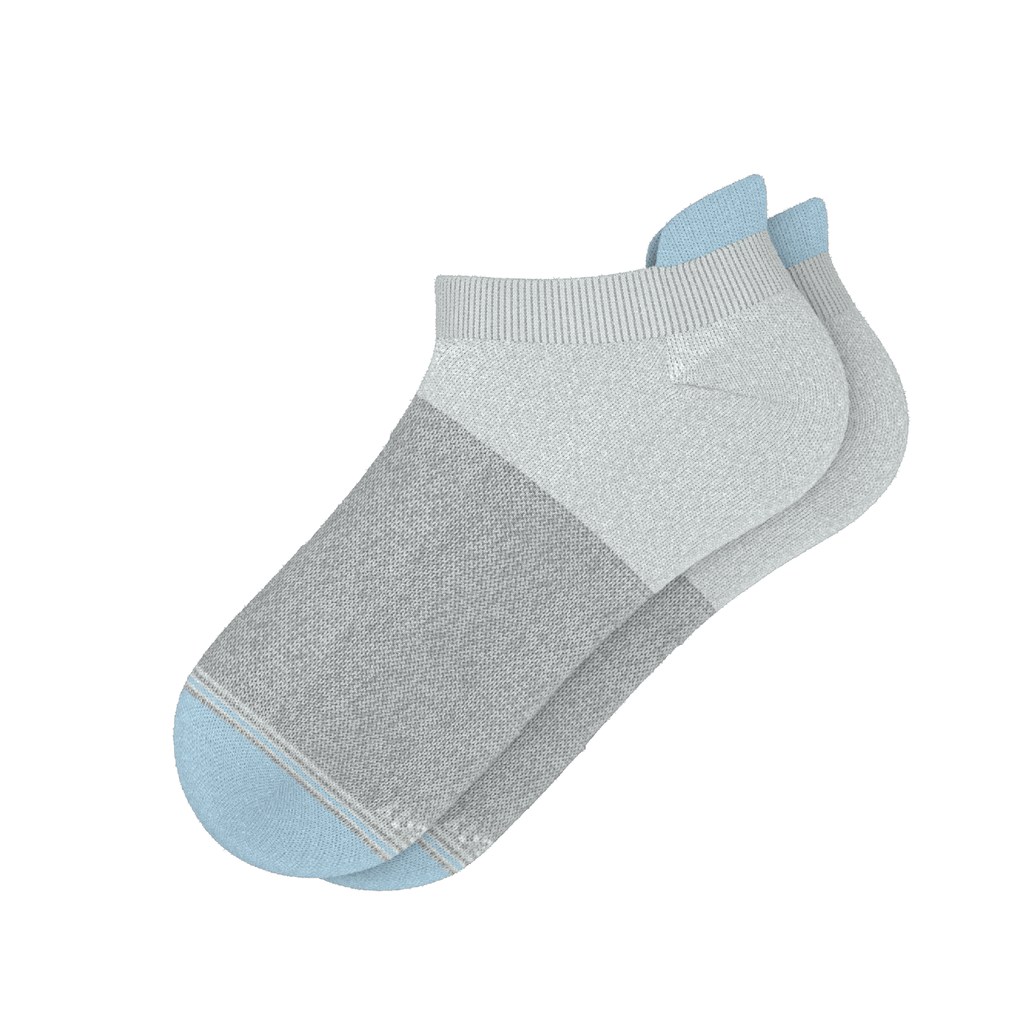 The Pacific Blue | Tri Color Block Heel Hammock™ Ankle Socks