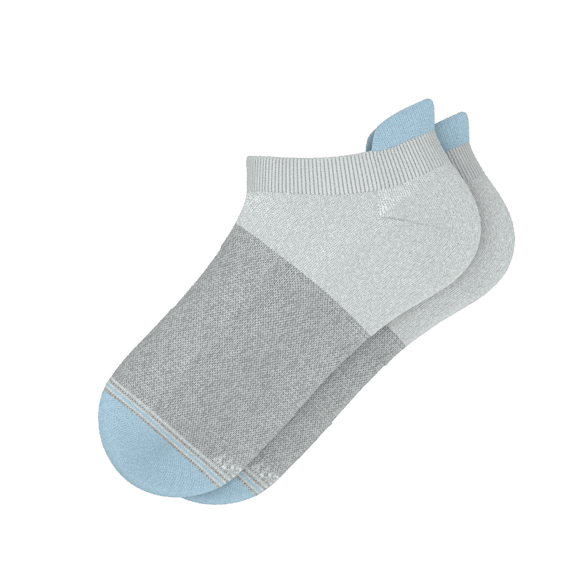 The Pacific Blue | Tri Color Block Heel Hammock™ Ankle Socks
