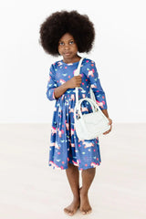 Painted Skies 3/4 Sleeve Pocket Twirl Dress - Mila & Rose ® - Flyclothing LLC