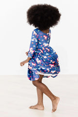 Painted Skies 3/4 Sleeve Pocket Twirl Dress - Mila & Rose ® - Flyclothing LLC