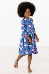 Painted Skies 3/4 Sleeve Pocket Twirl Dress - Mila & Rose ® - Flyclothing LLC