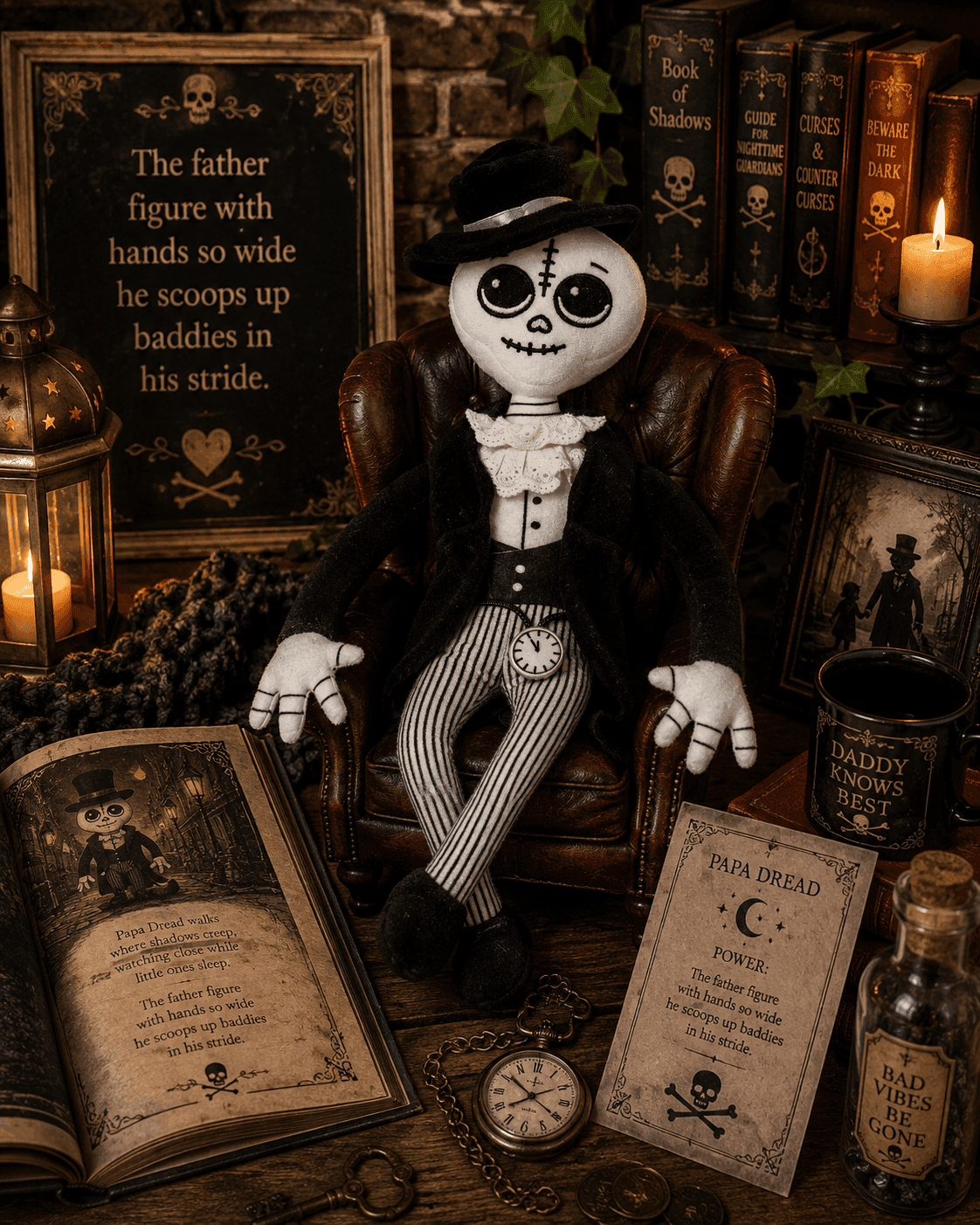 Papa Dread Plush. Glow in the dark watch - Alchemy of England - Flyclothing LLC