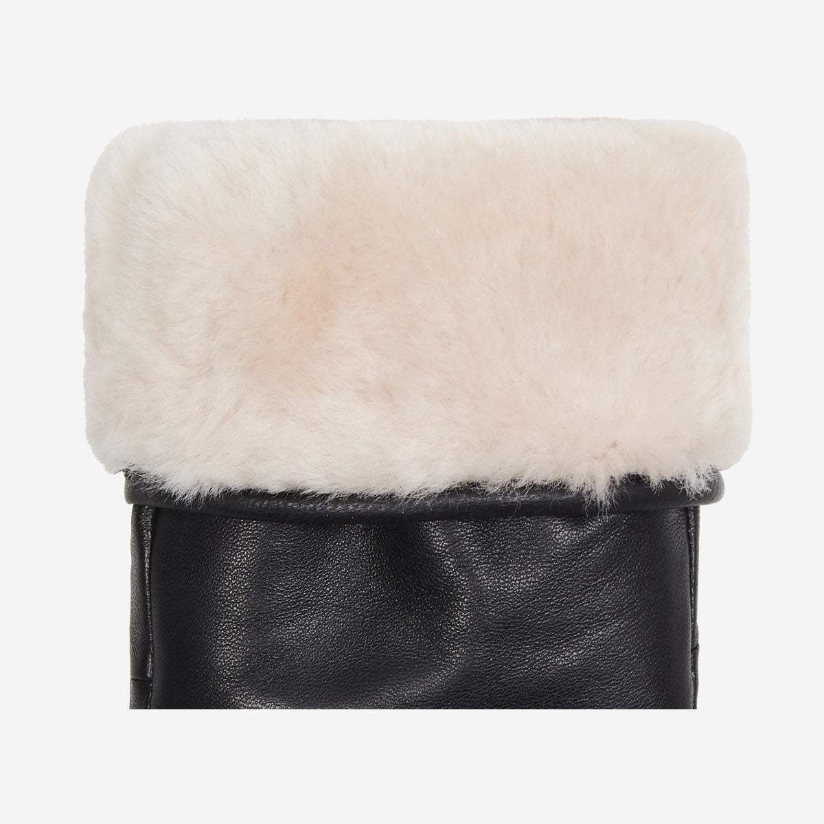 Paris (black) – Sheepskin leather mittens with lambswool lining and touchscreen feature
